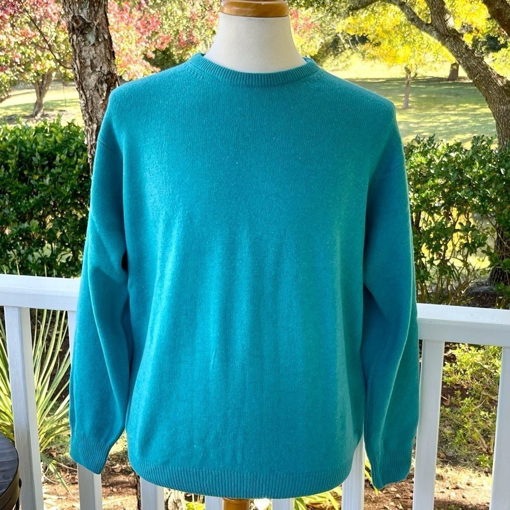 Carraigdonn teal Lambswool Sweater. Large.
